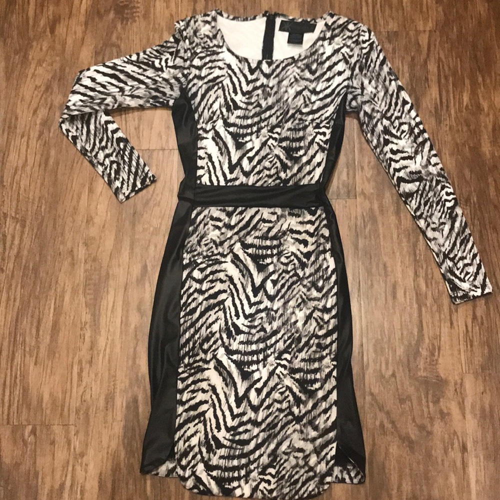 Kardashian Kollection Black and White Tiger Dress